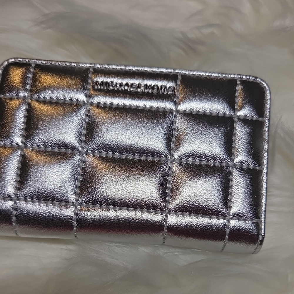 Michael Kors Metallic Quilted Card Holder